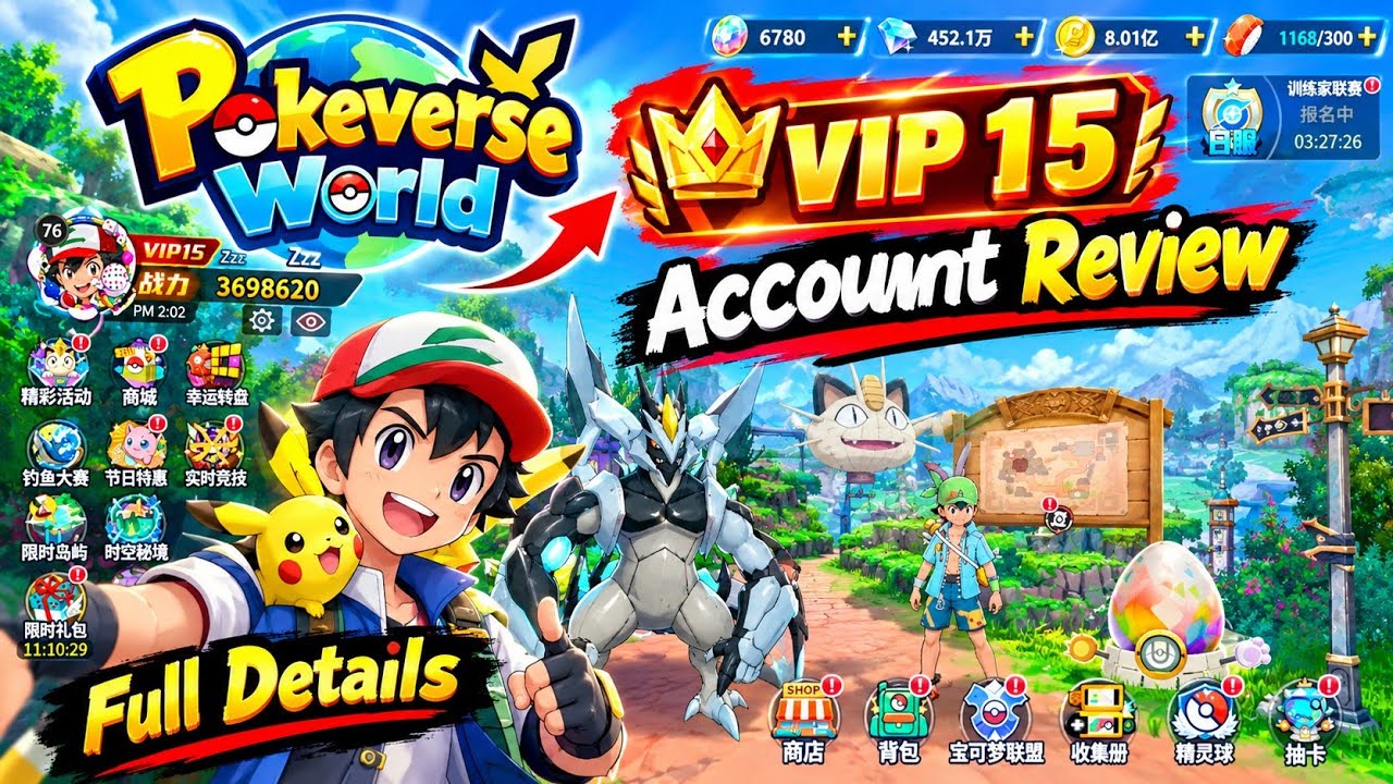 Pokeverse World (PS) VIP15 Account Review 3.7 Milion CP 😱 || ROY GAMING || 