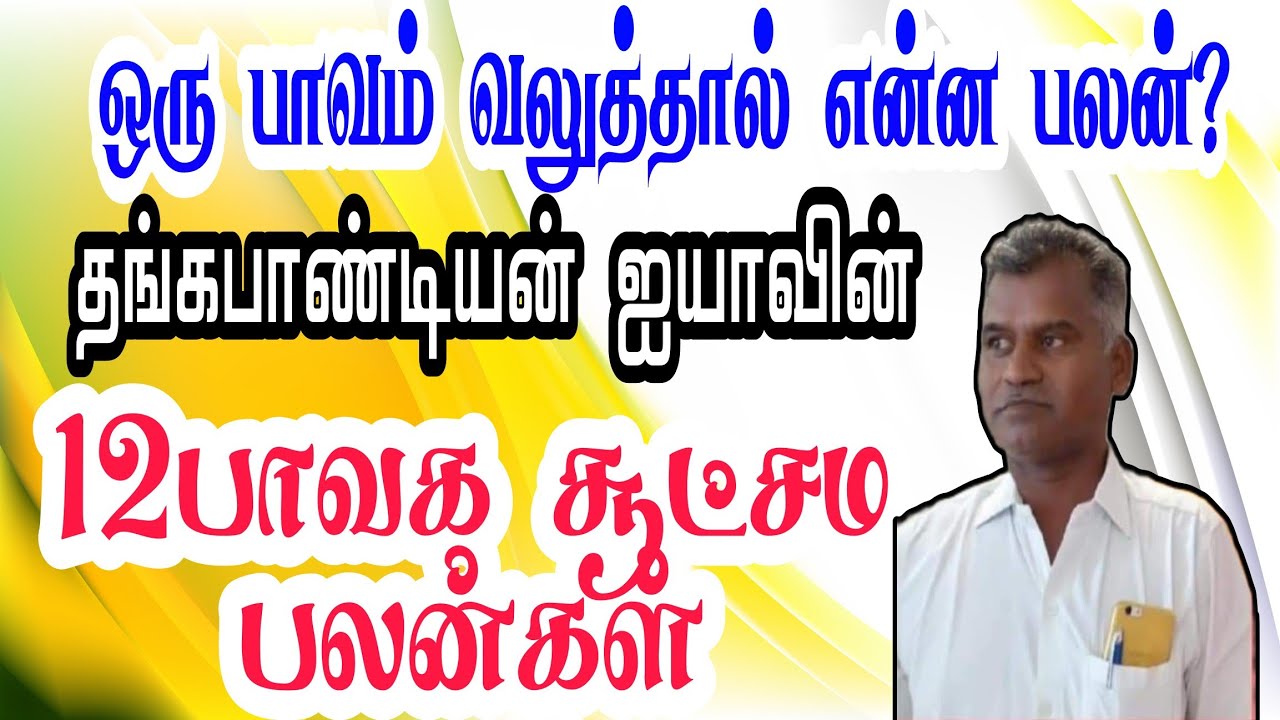 #தங்கபாண்டியன் ஐயா அவர்களின் ஒரு பாவம் வலுத்தால் என்ன பலன்? 12 பாவங்களின் சூட்சம பலன்கள்!