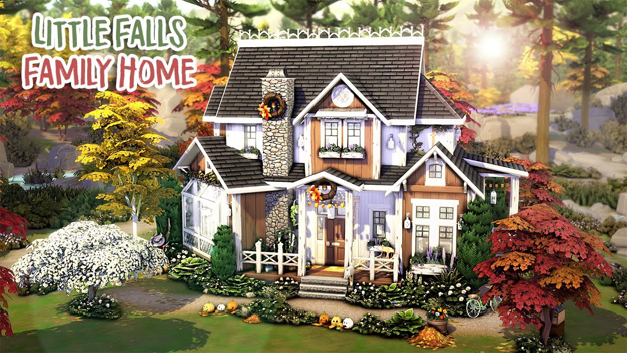 Little Falls Family Home 🎃🍁🌙 // The Sims 4: Speed Build // No CC
