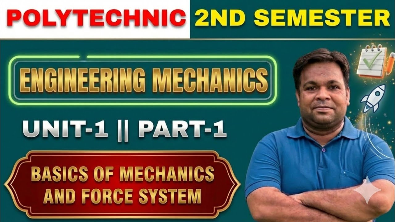 Polytechnic 2nd Semester Mechanics | Unit-1 Part-1 | BASICS OF MECHANICS & FORCE SYSTEM | Demo Class