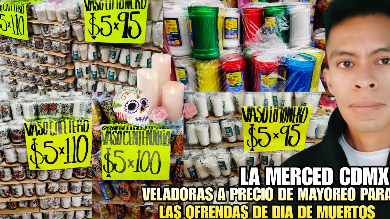 VELADORAS PARA LAS OFRENDAS DE DIA DE MUERTOS DE MAYOREO EN LA MERCED CDMX 🏵️💀🎃 