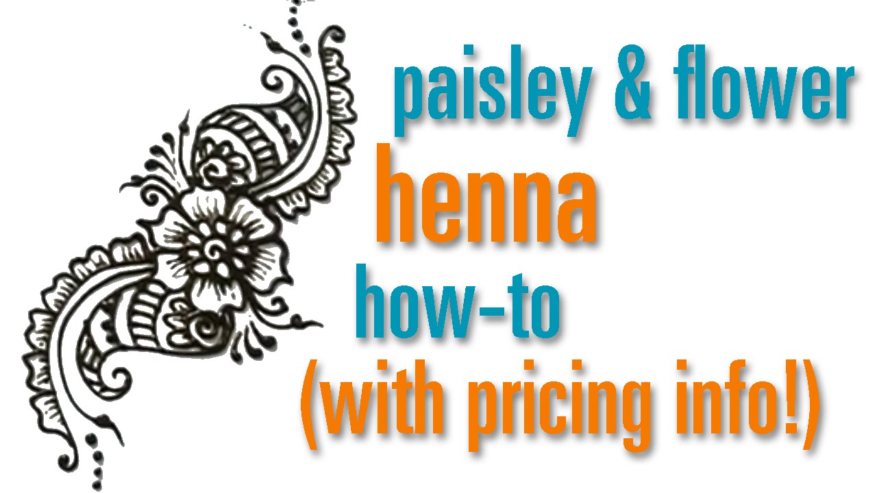 How to Draw a Flower & Paisley Henna / Mehndi design : festival pricing