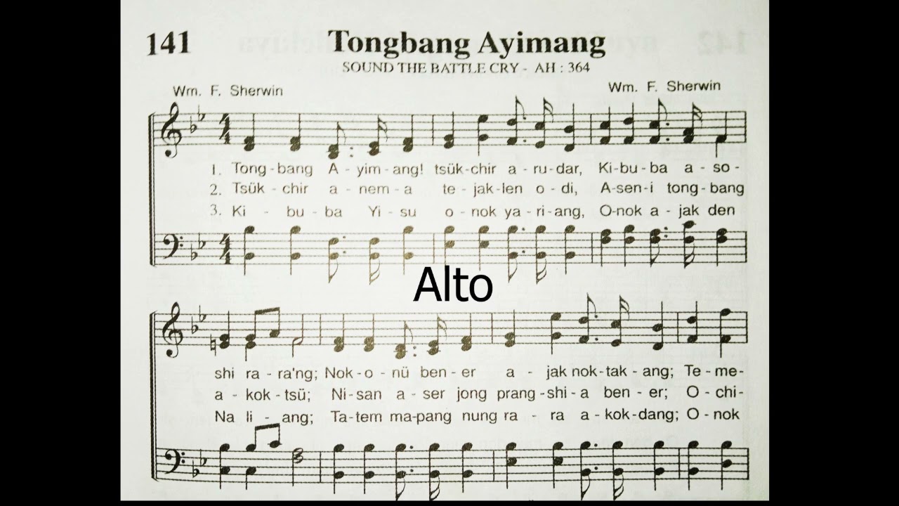 Ao hymnal no. 141 || Tongbang ayimang || sound the battle cry || all parts instrumental