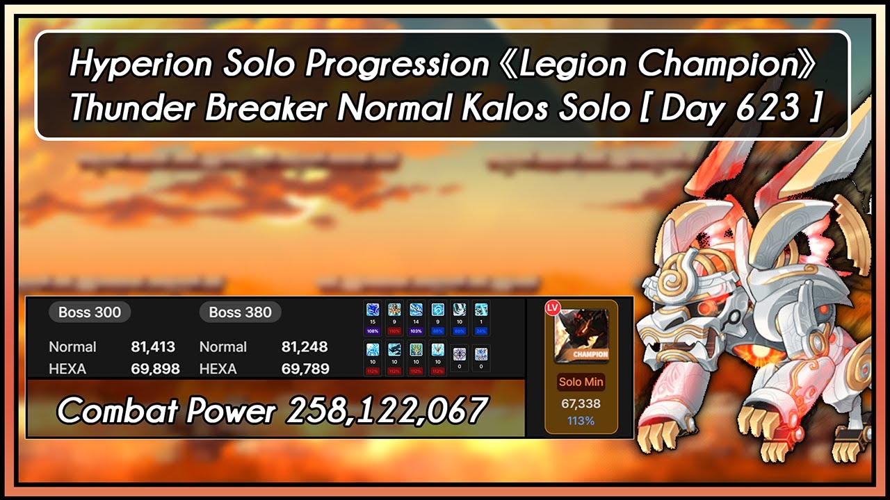 [GMS Hyperion] Thunder Breaker Normal Kalos Solo | Legion Champion (Day 623 Solo Progression)