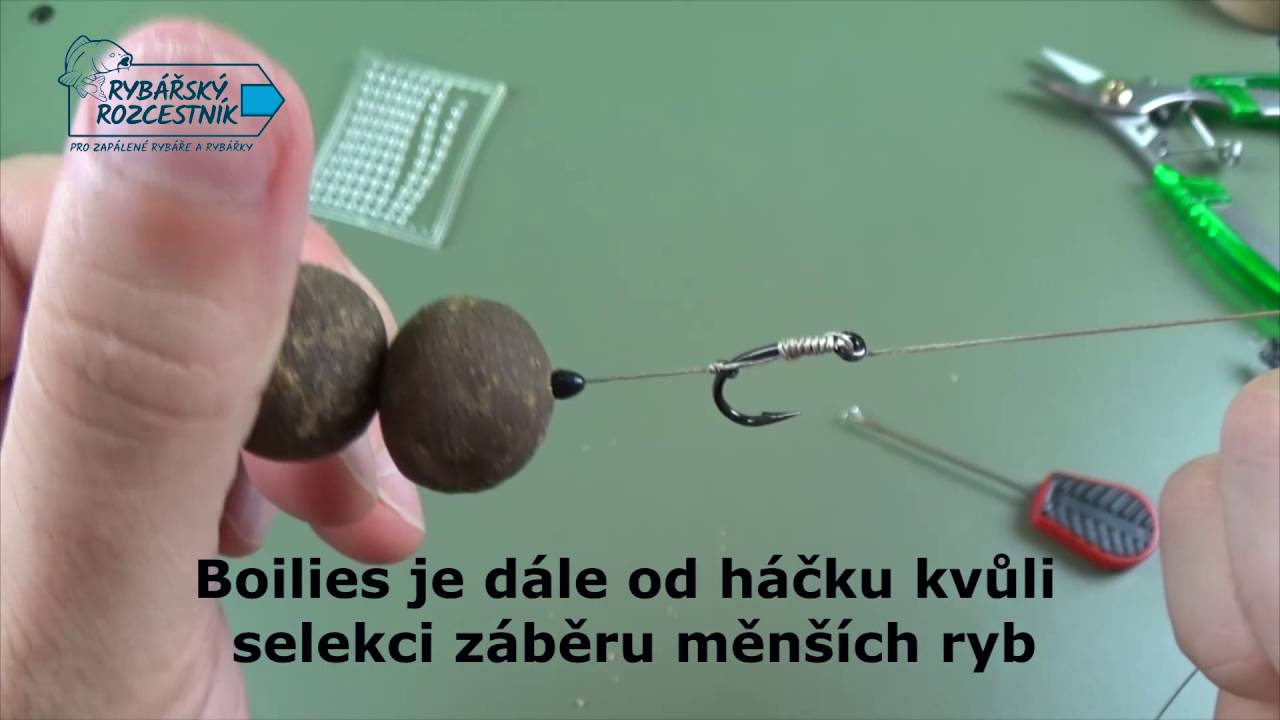 Návazec pro boilies s kroužkem a rovnátkem