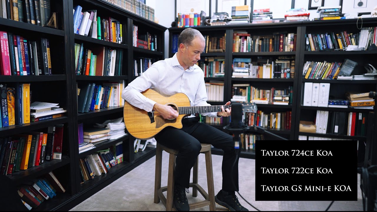 Taylor Koa Guitar Comparison of 724ce 722ce & GS Mini-e Koa Wood Guitars