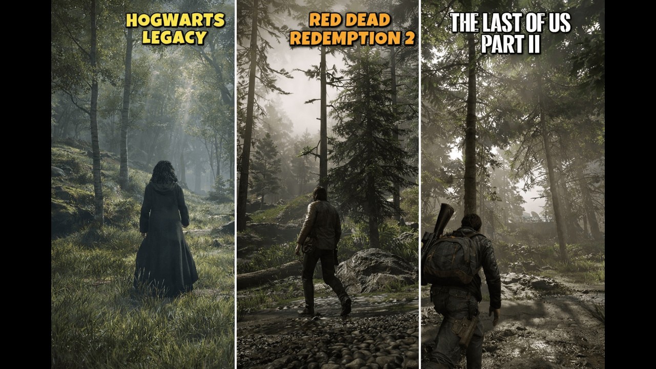 Which Game Has the MOST Realistic Graphics? Hogwarts Legacy vs RDR2 vs TLOU Part 2