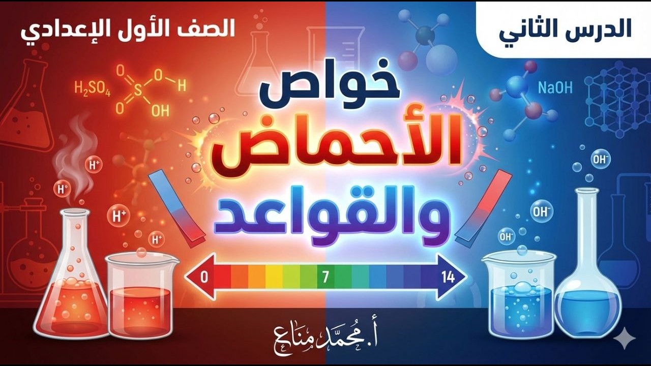 خواص الأحماض والقلويات - الدرس الثاني- #علوم_1_ع