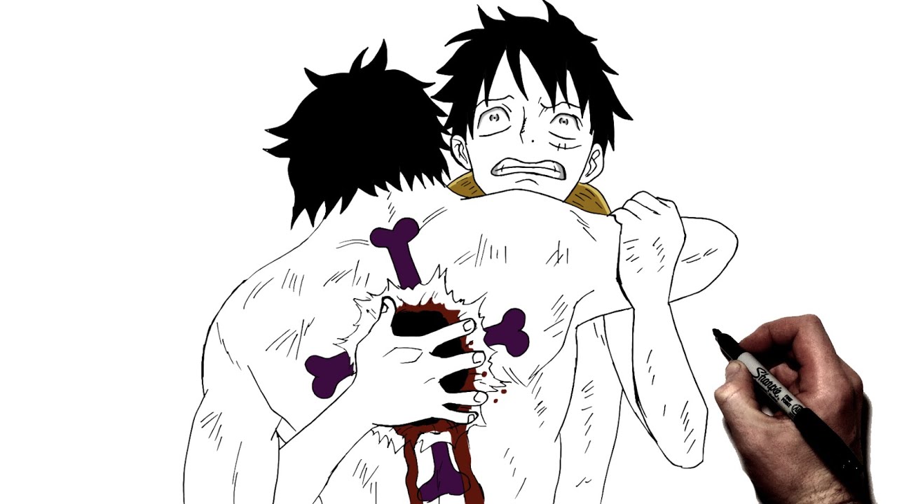 Как нарисовать смерть Эйса | Пошаговое руководство | One Piece