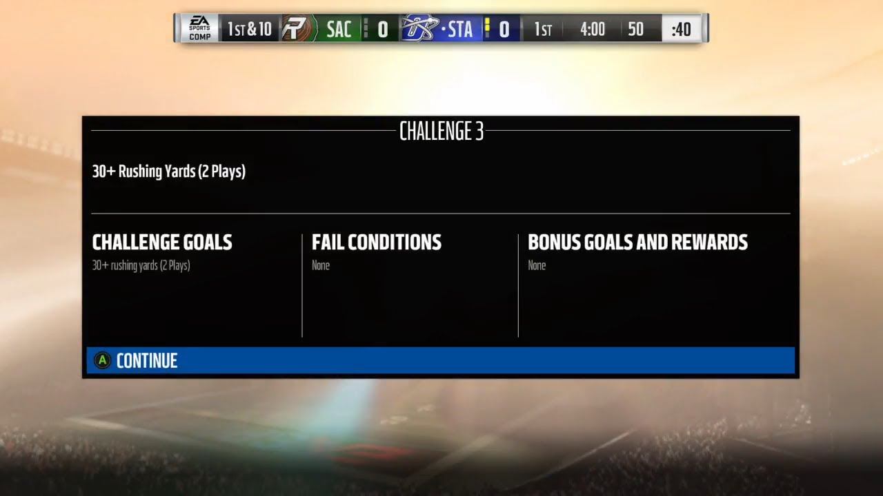 Madden 18 Ultimate Team Week 16 Heroic Boss Battle Challenge 3 Rush for 30 Yards In 2 Plays
