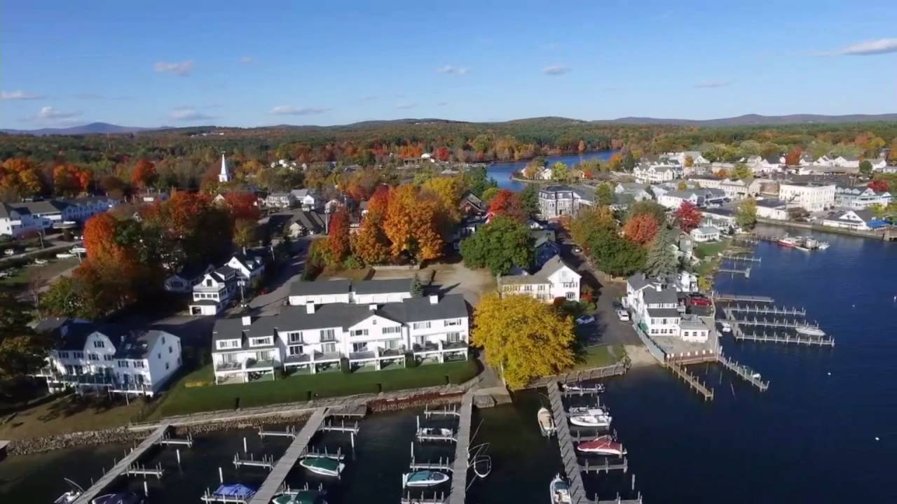 October in Wolfeboro NH, Fall Foliage with drone