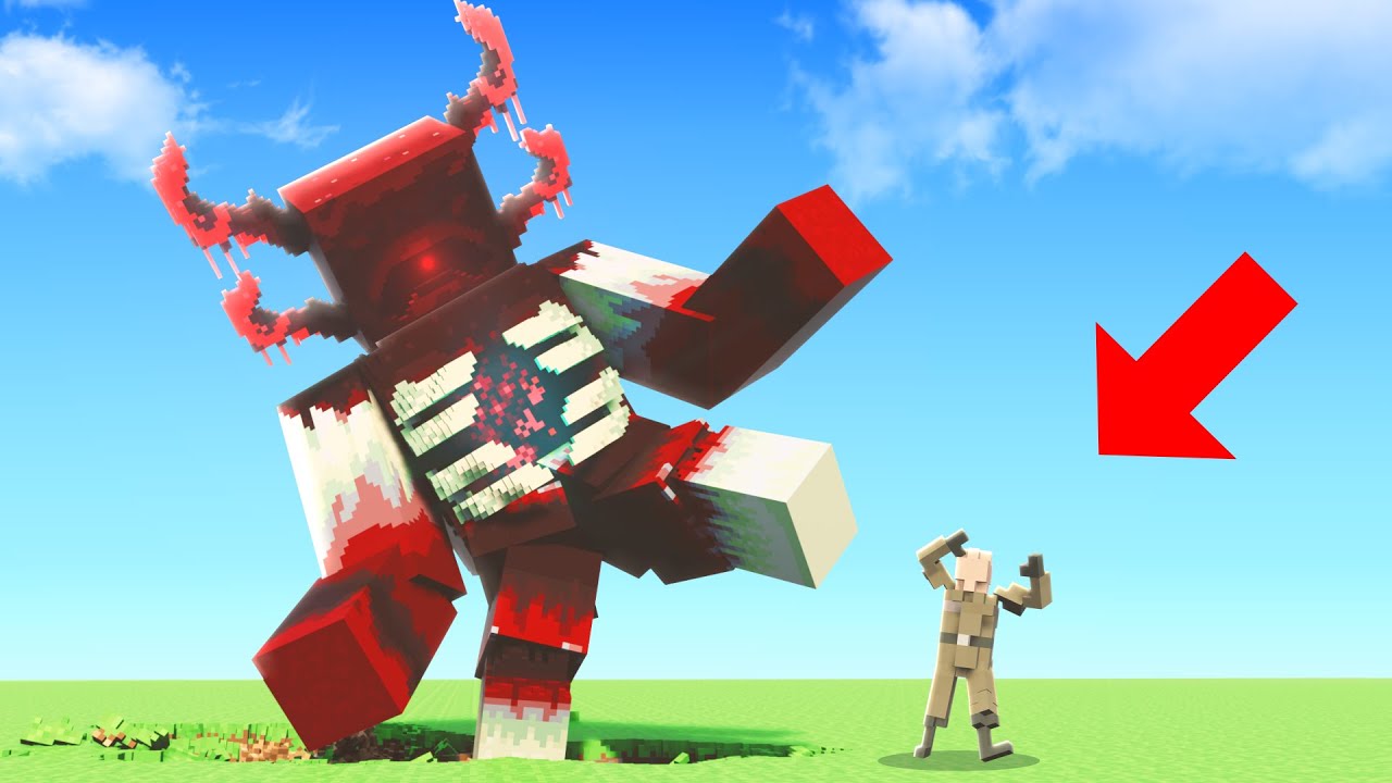 Гигантский страж Minecraft в стадии разборки..