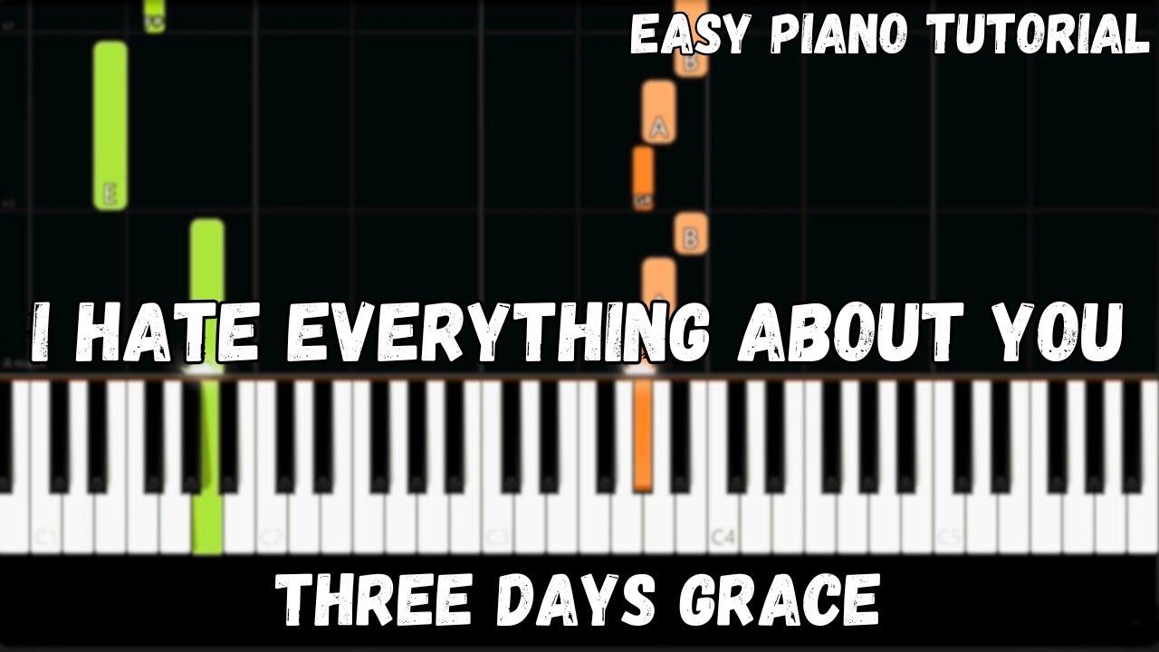 Three Days Grace - I Hate Everything About You (Easy Piano Tutorial)