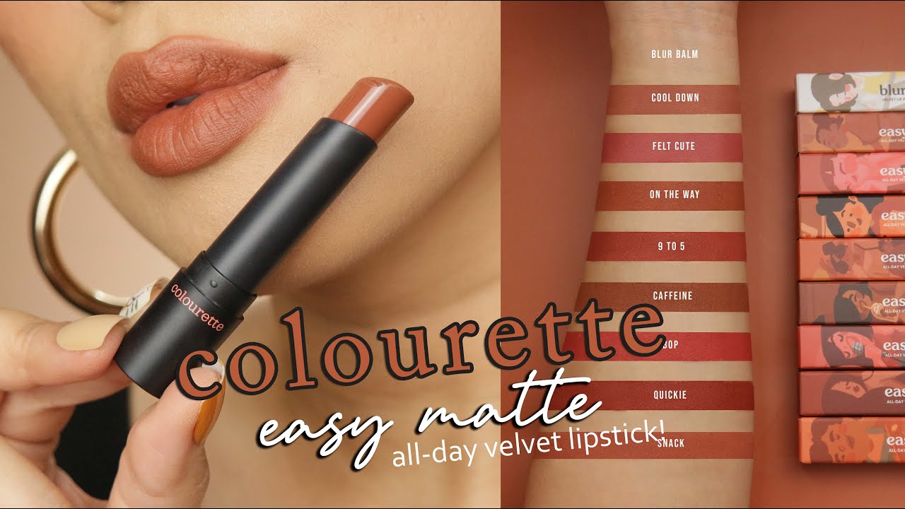 Colourette Easy Matte All-Day Velvet Lipstick Lip Swatches 💋