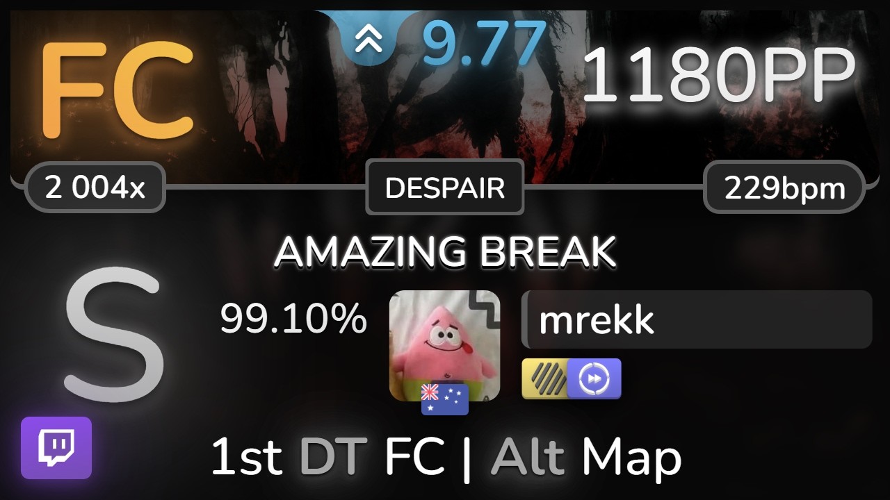 🔴 9.8⭐ mrekk | TERRASPEX - AMAZING BREAK [DESPAIR] +HDDT 99.10% FC 1180pp - osu!