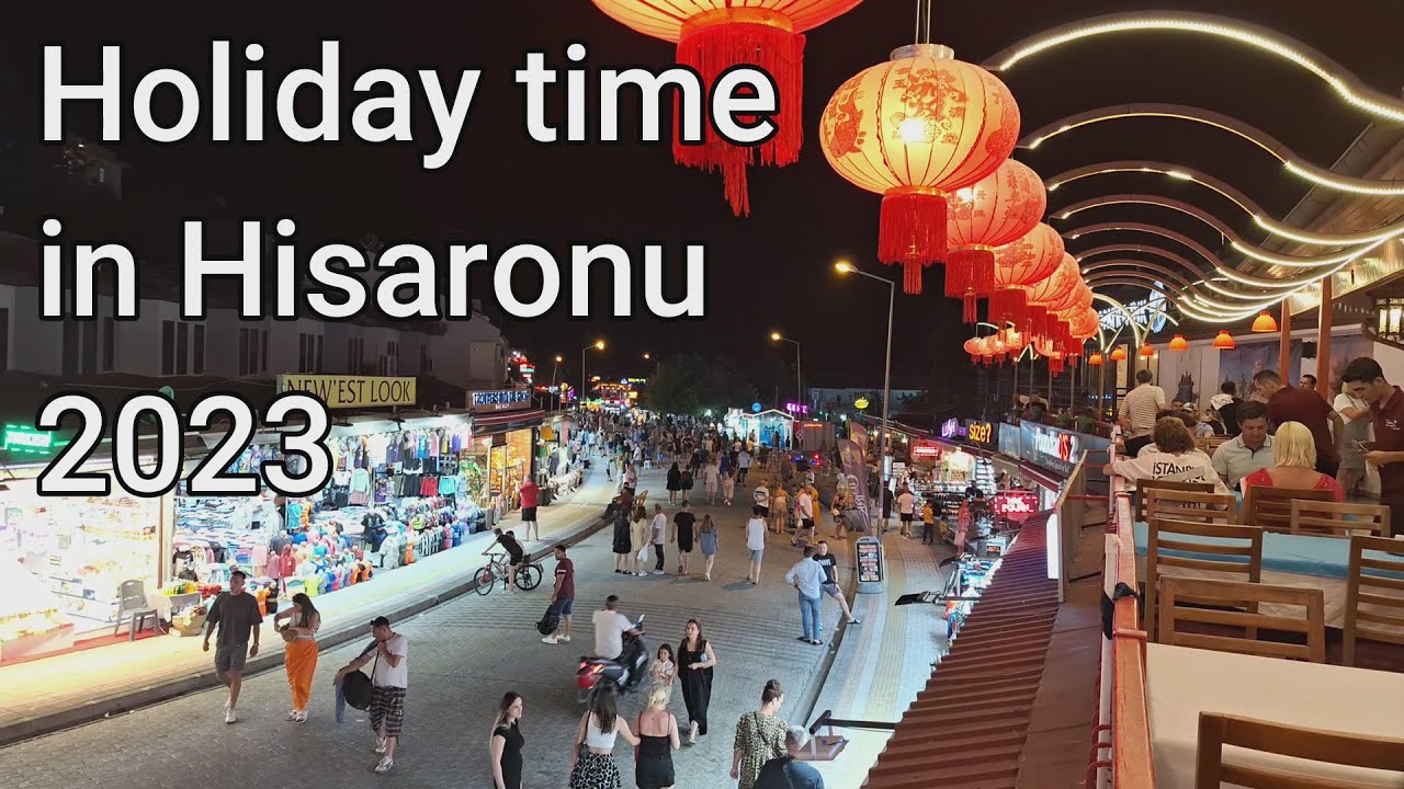 Holiday time in Hisaronu. Was it busy? Have a look at the town with the bright lights. Iyı Bayramlar