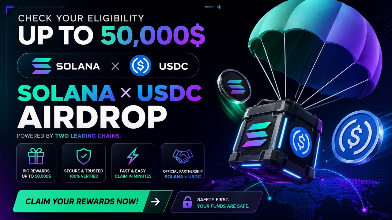 Solana X Usdc Vouchers Airdrop | New Major Crypto Airdrop : Claim Up To $50,000
