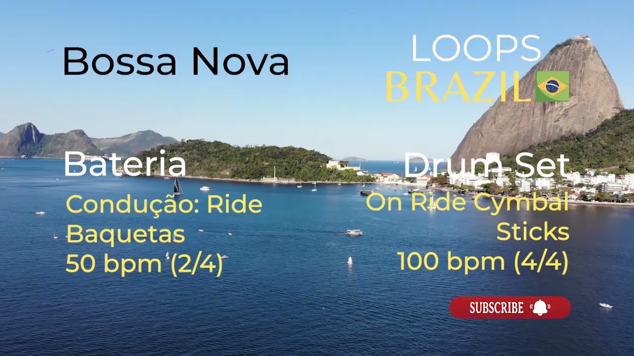 Bossa Nova 50/100 bpm - Baquetas/Sticks, Ride Cymbal, Bateria/Drum Set