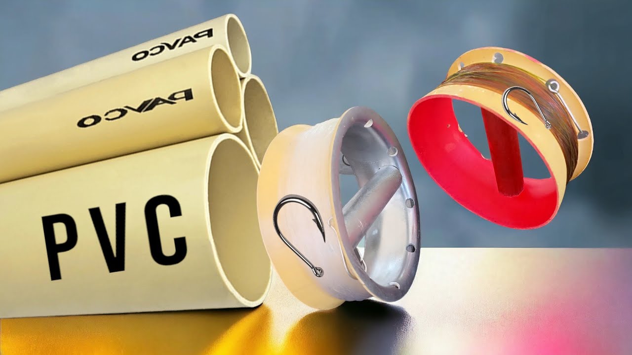 INVENTO DE PESCA CON TUBO PVC CARRETE DE PESCA HOMEMADE