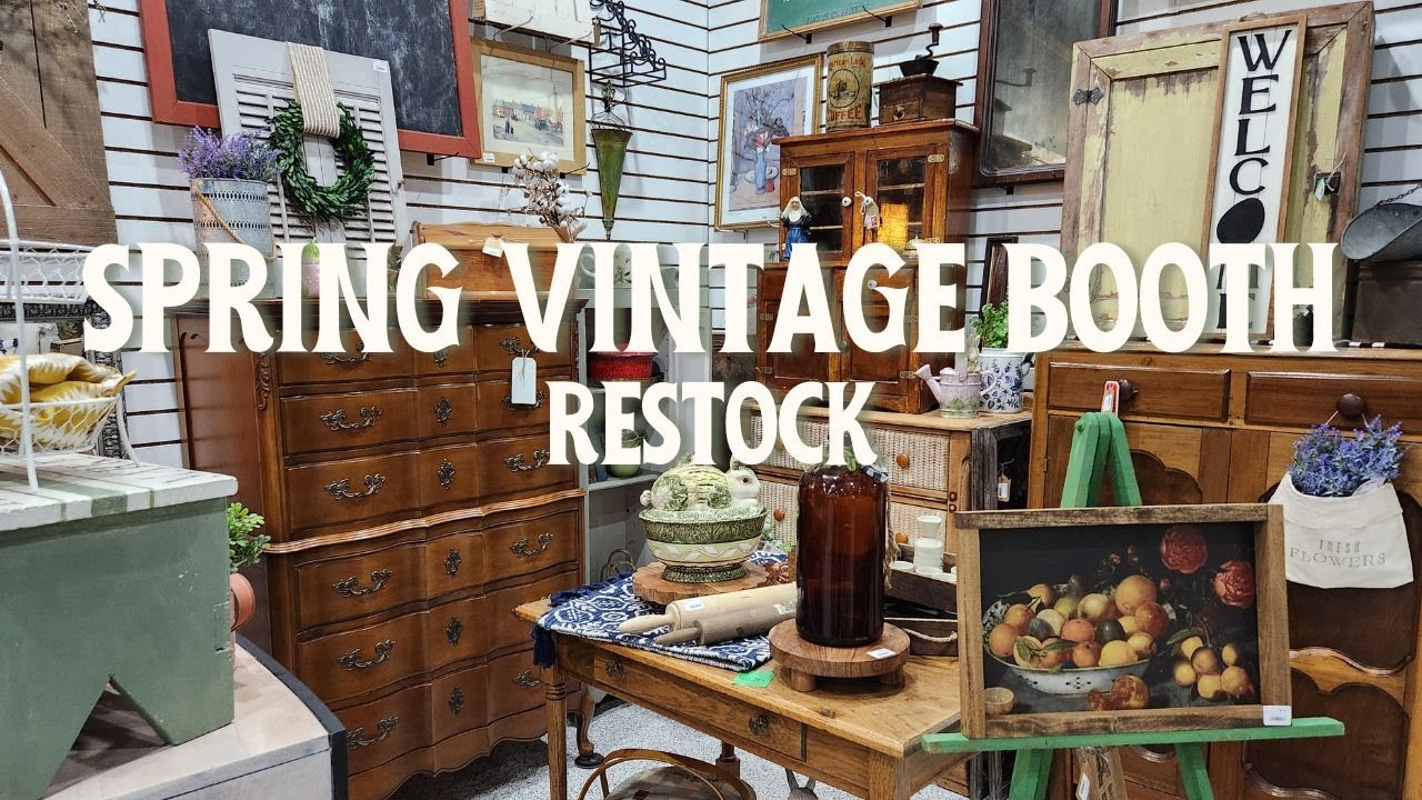 SPRING VINTAGE BOOTH RESTOCK | THRIFT AND DIY FOR RESALE | PARROT UNCLE LIGHTS
