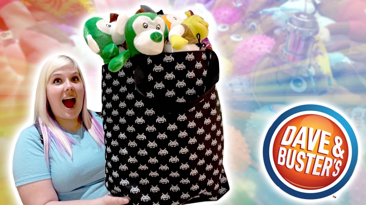 SO MANY claw machine wins at Dave and Buster's!