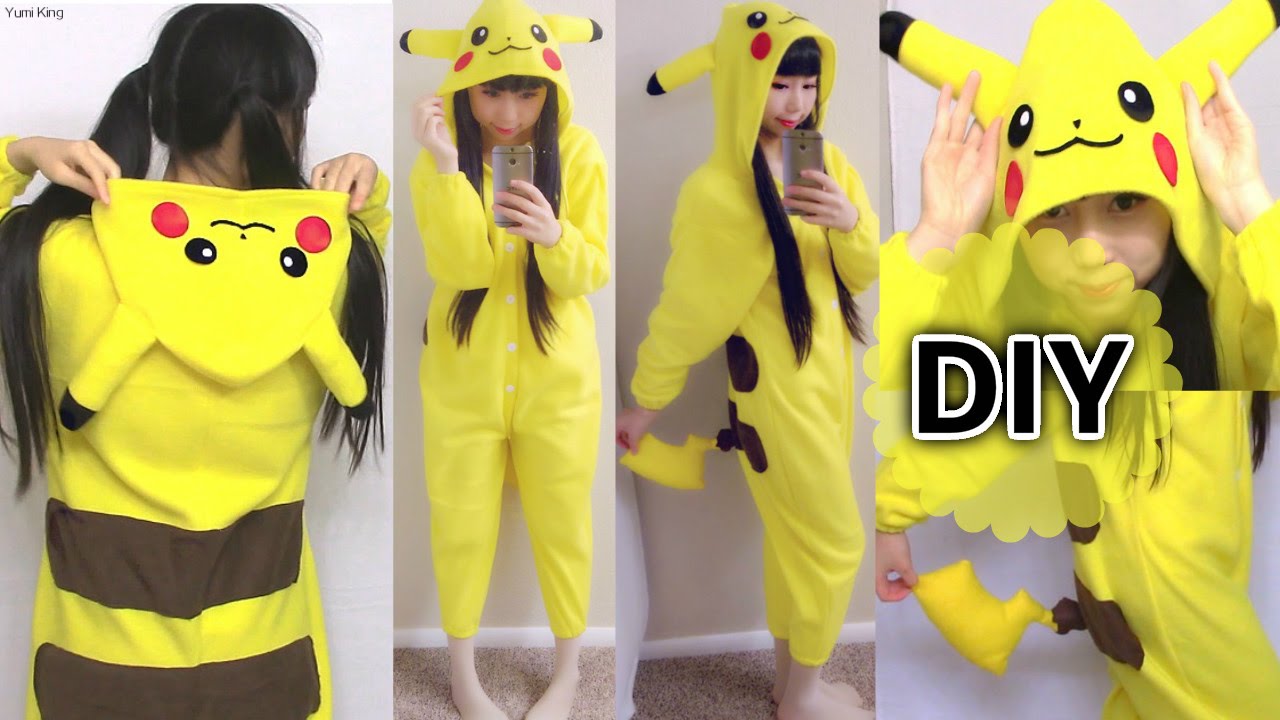 DIY Easy Pikachu Onesie / Kigurumi Costume + How to Make a Pattern from Clothes