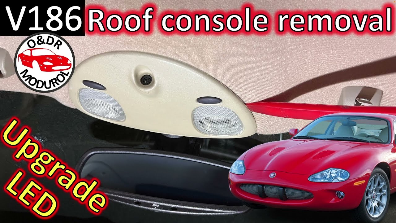 Снятие консоли крыши Jaguar XK8 и замена светодиодной подсветки карты. V186 XKR / X100
