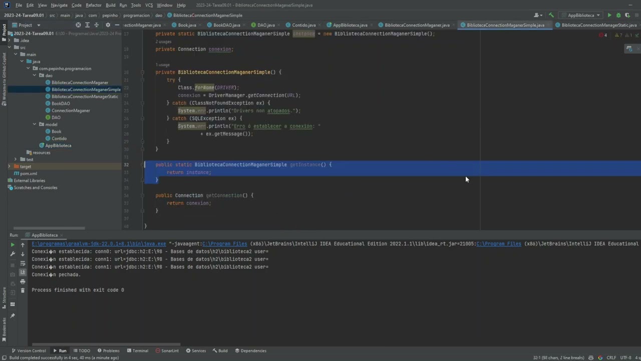 ConnectionManager (patrón Singleton)