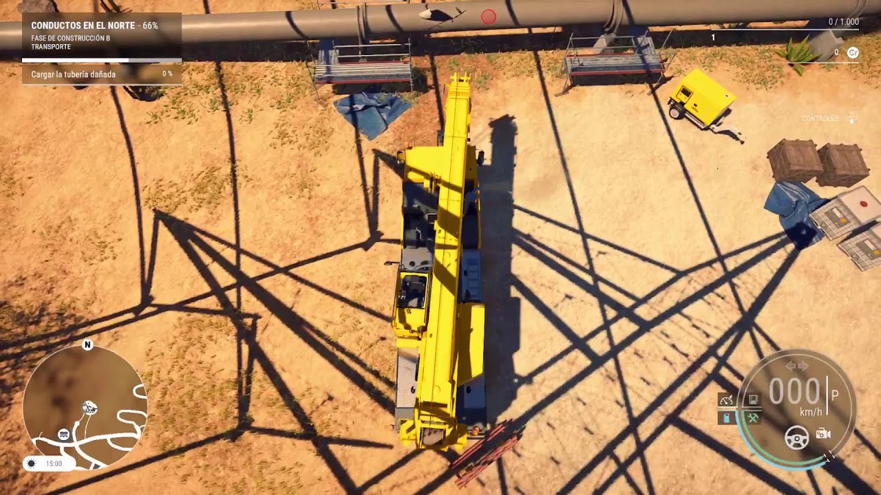Jugando un simulador construcción