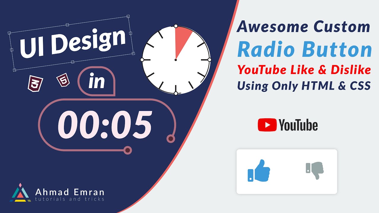 Awesome Custom Radio Button | YouTube Like & Dislike | Using Only HTML & CSS | In 5 Minutes Tutorial