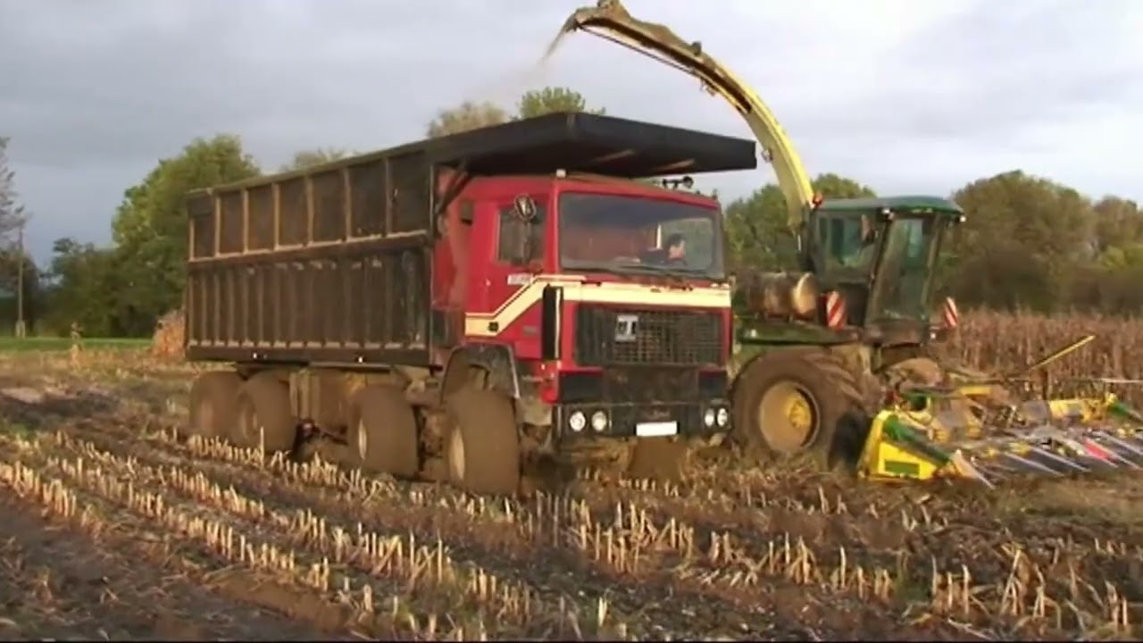 Volvo F12 Turbo Mais hakselen met Terberg Agrotruck 8x8