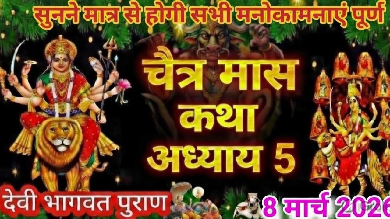 चैत्र मास कथा - अध्याय 5🪔 🙏|| Chaitra Maas Ki Katha Day 5 || Chaitra mahatmya adhyay 5🙏🪔