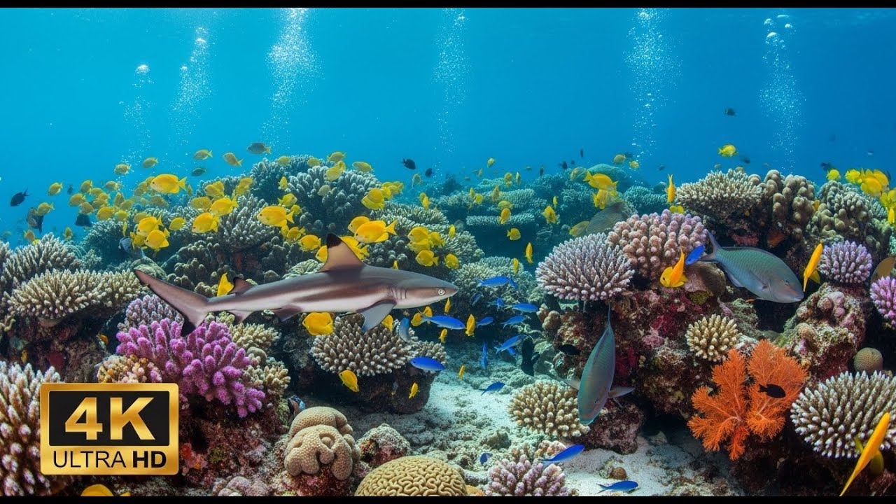 🐠 4K Coral Reef Aquarium – Peaceful Underwater Scenes with Meditation Music