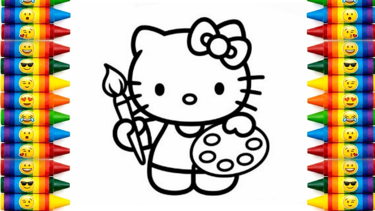 Милый мультяшный рисунок Hello Kitty | Простой рисунок для детей 🎀✨