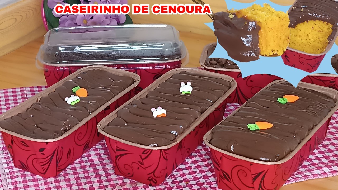 CASEIRINHO DE CENOURA COM COBERTURA CREMOSA DE CHOCOLATE - FAÇA E VENDA MUITO!
