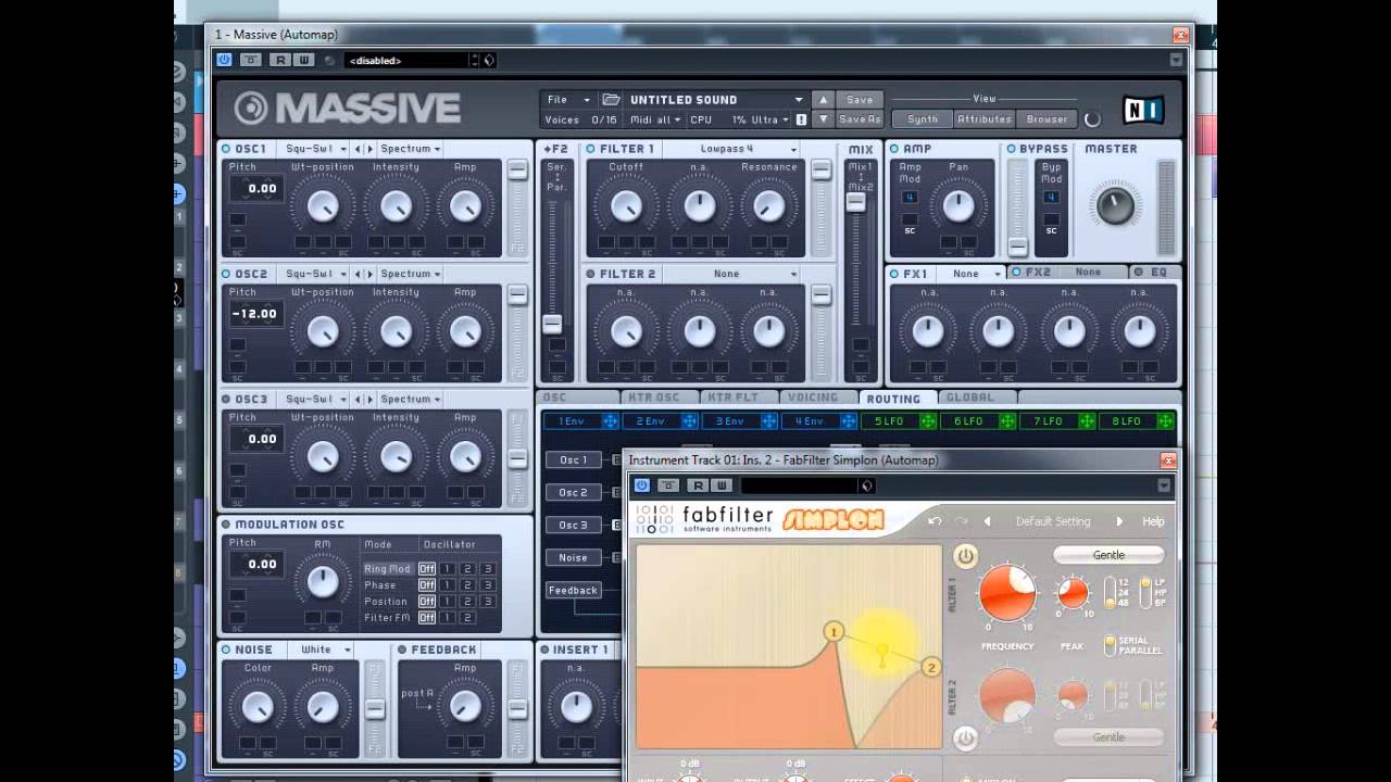 NI Massive Tutorial Filter Section Scream Daft Comb Low High Pass Serial Parallel Routing How to