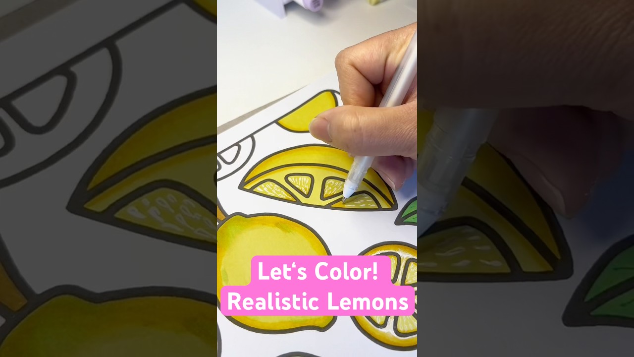 Realistic lemons #coloringbook #coloringforadulst #coloringforkids #coloringforbeginners