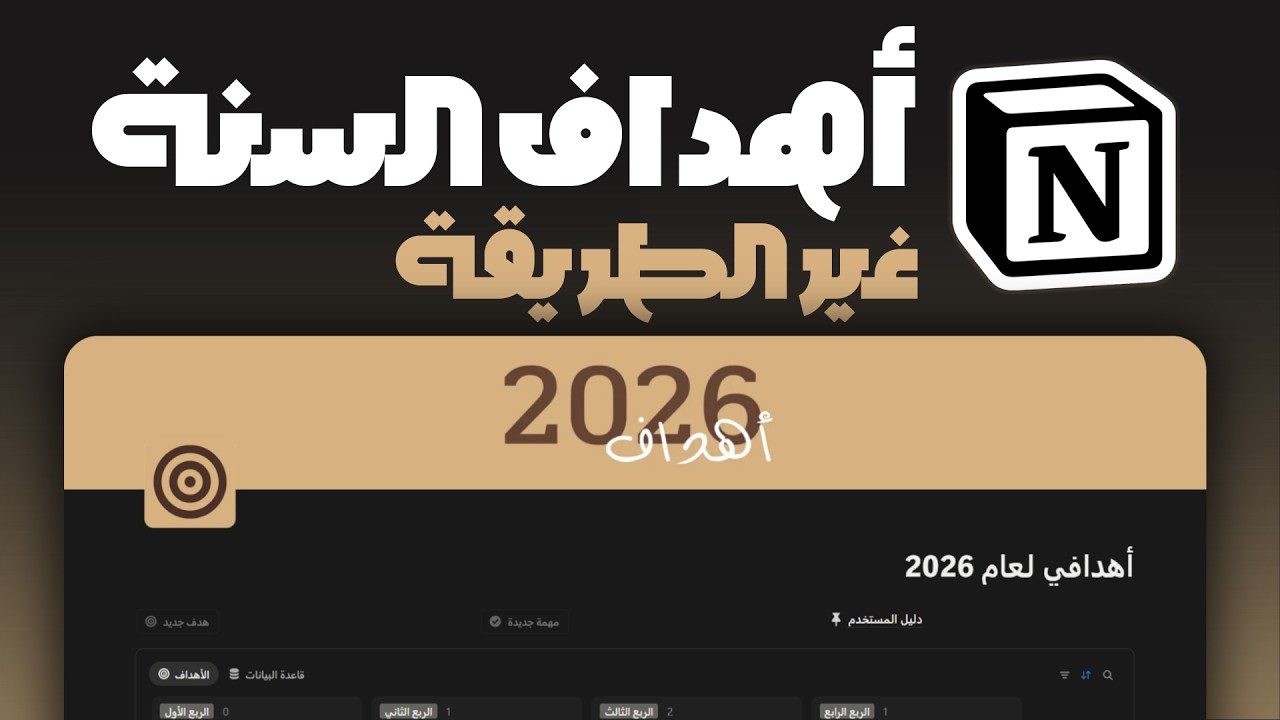 حط أهدافك صح قبل ما تبدأ السنة | نظام عملي + قالب نوشن
