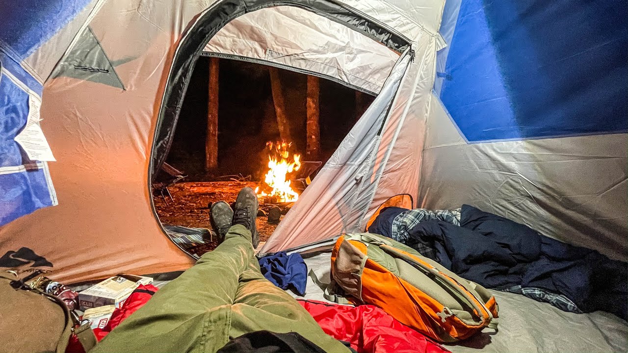 Tent Camping in a Valley | Living in the Forest for 2 Days
