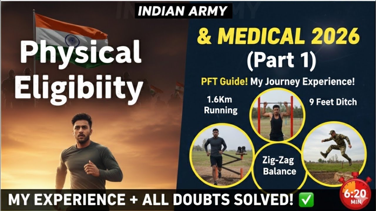 (Part 1) Army Physical Eligibility 2026 | Army Education Havildar PFT Guide | 1.6km & Pull-ups#army 