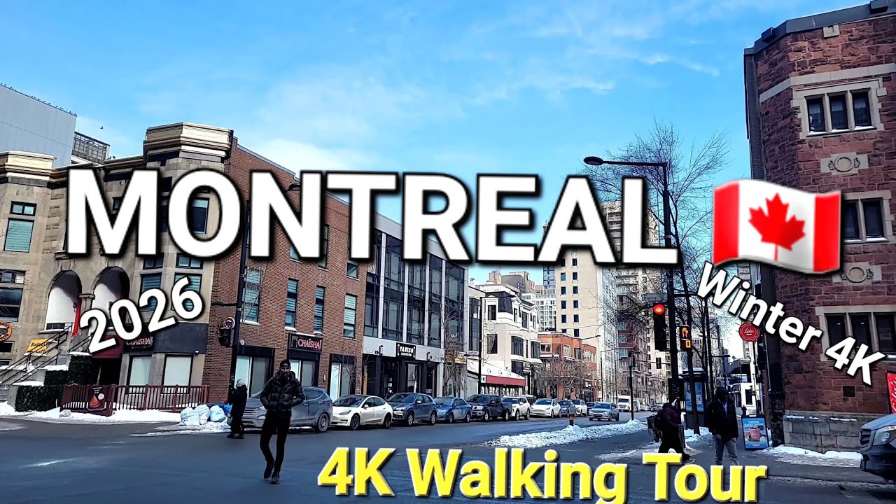 Montreal Winter 4K Walking Tour  2026 Downtown Streets |