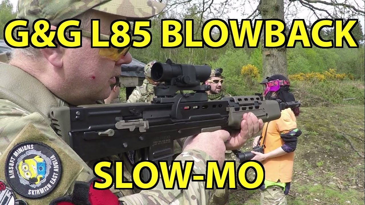 G&G L85 AEG Pneumatic Blow Back in Slow Motion - SA80 Slo-mo Blowback
