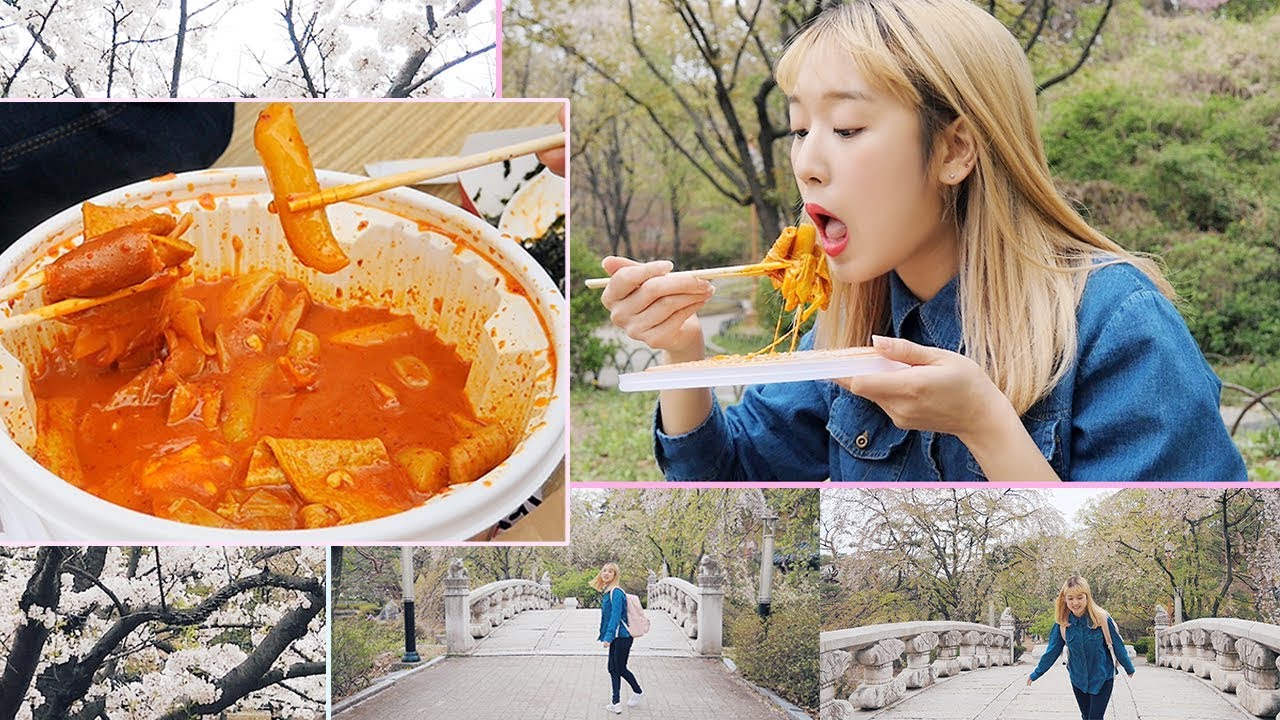 봄 소풍🌸 엽기떡볶이와 주먹밥 먹방_ 야외에서 먹는 엽떡은 어떤맛일까? Tteokbokki Pedas 辛いトッポッキ (JP/INA SUB) [이루리]