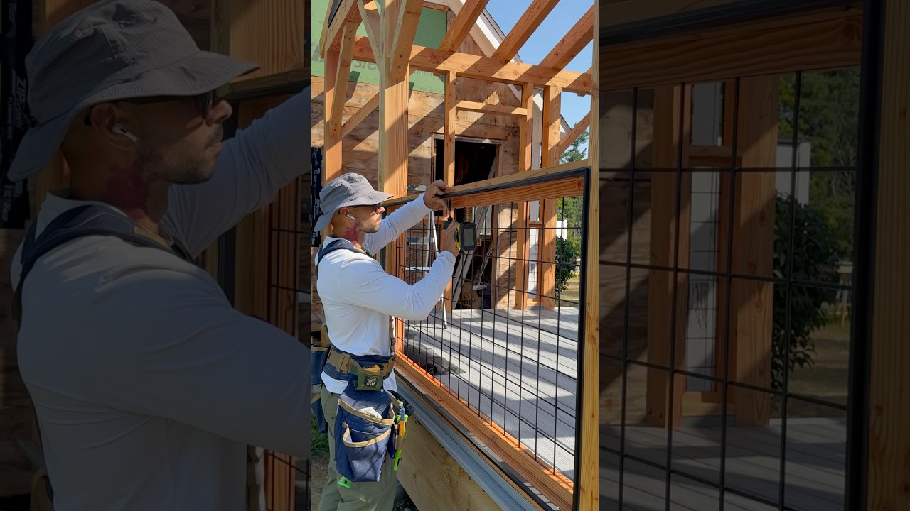 Easiest way to install bug screen on your porch.  . #remodel #construction #contractor #diy
