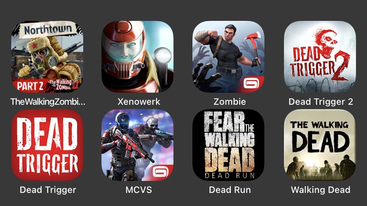 The Walking Zombie 2, Xenowerk, Zombie, Dead Trigger 2, Dead Trigger, MCVS, Dead Run, Walking Dead