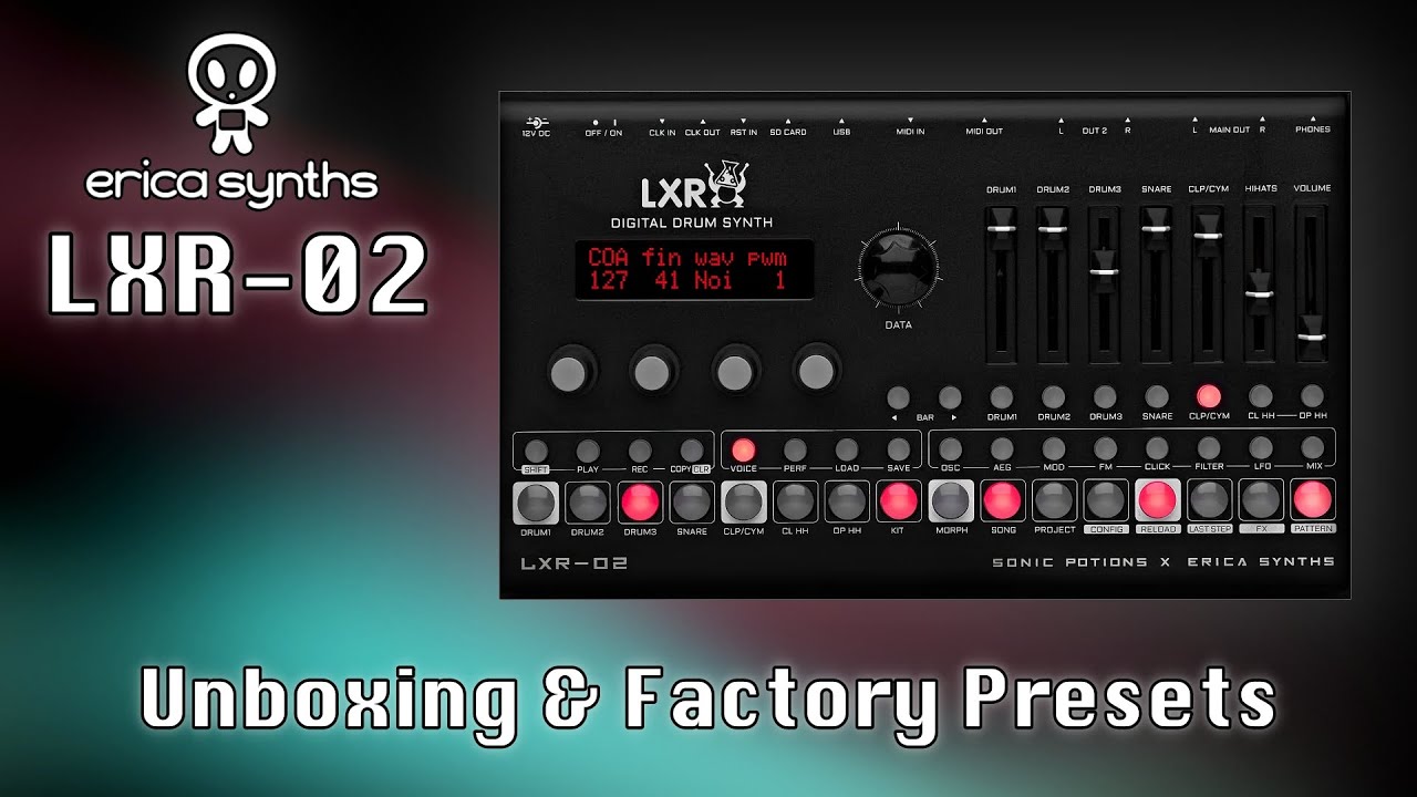 ERICA SYNTHS SONIC POTIONS LXR-02   Unboxing and Factory Projects - @EricaSynths