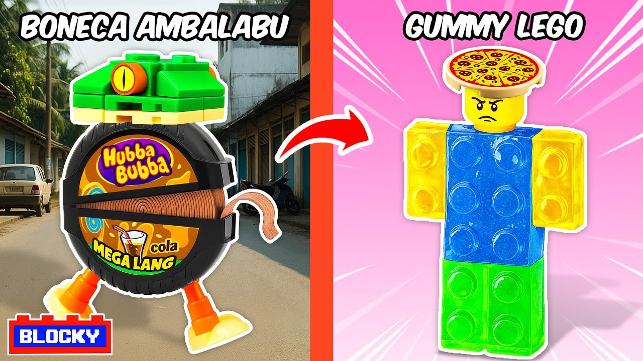 Construyo TODOS los personajes de Brainrot a partir de COMIDA | Blocky Bricks ESP