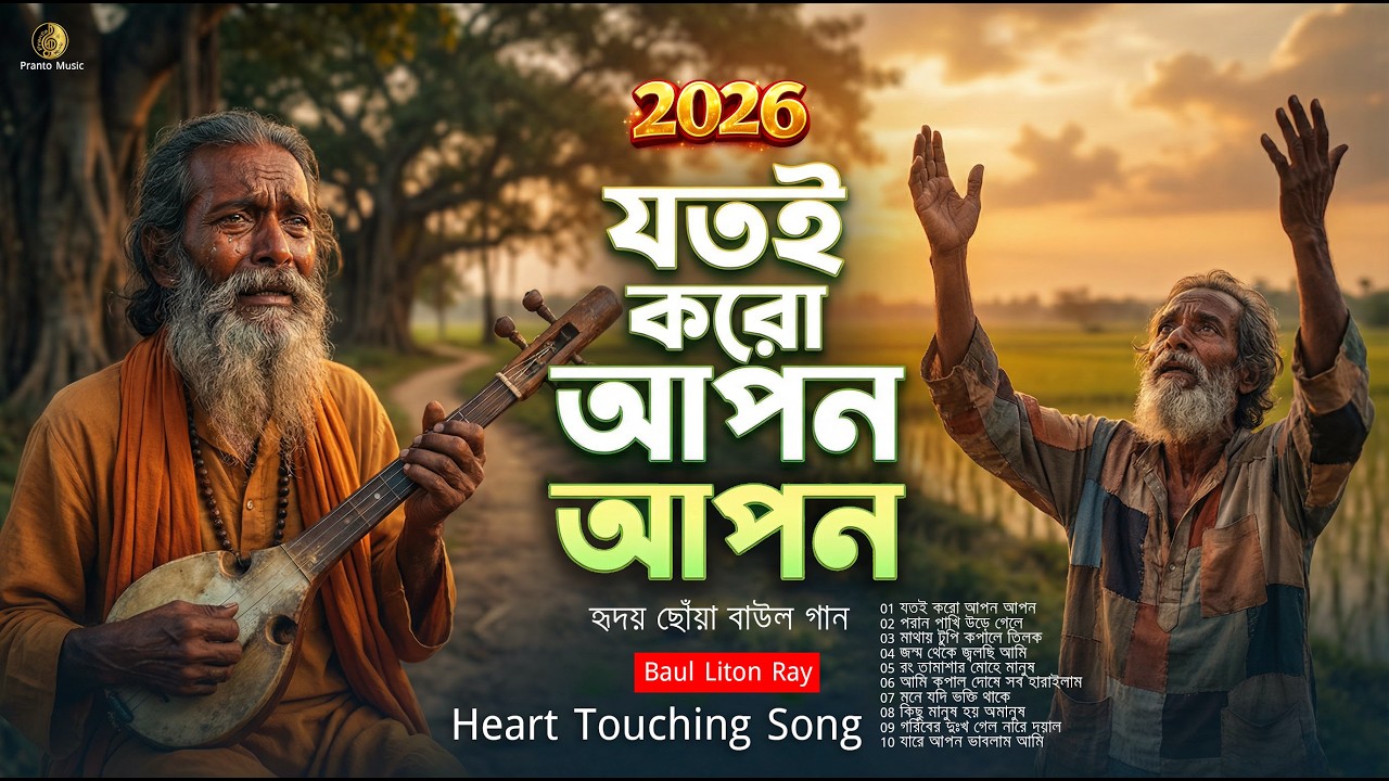 যতই করো আপন আপন | Heart Touching Baul Gaan | Bangla Folk Song 2026 | Baul Liton Ray | Pranto Music
