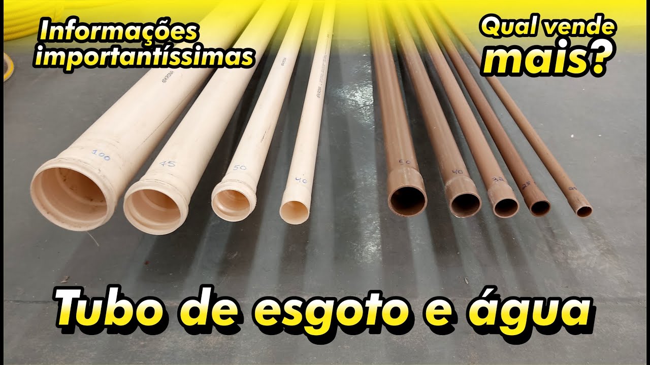 Tubo de água e de esgoto. Informações importantes. Cano água e esgoto / material de construção