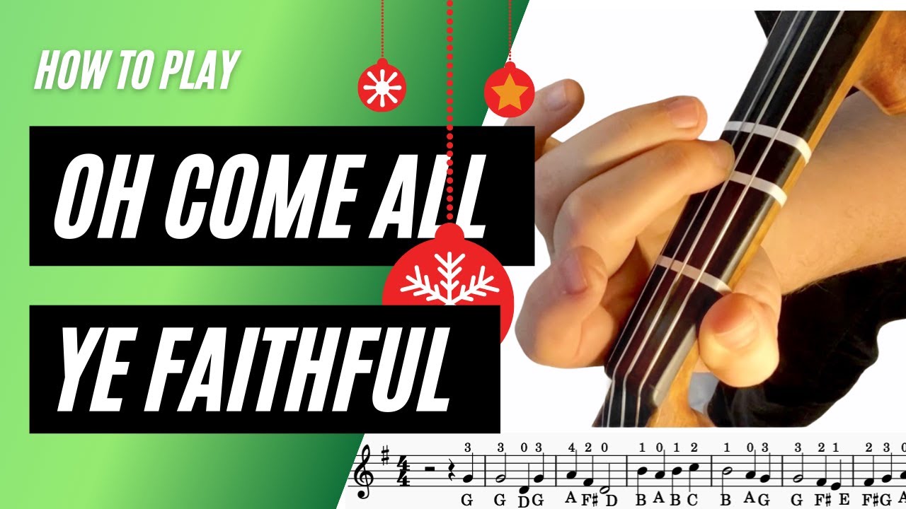 How to play OH COME ALL YE FAITHFUL on the VIOLIN // Play along TUTORIAL for BEGINNERS